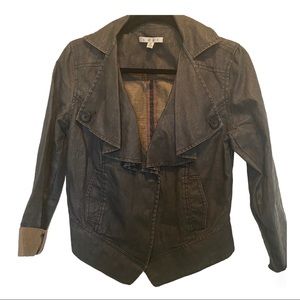CAbi Waxed Linen Moto Jacket